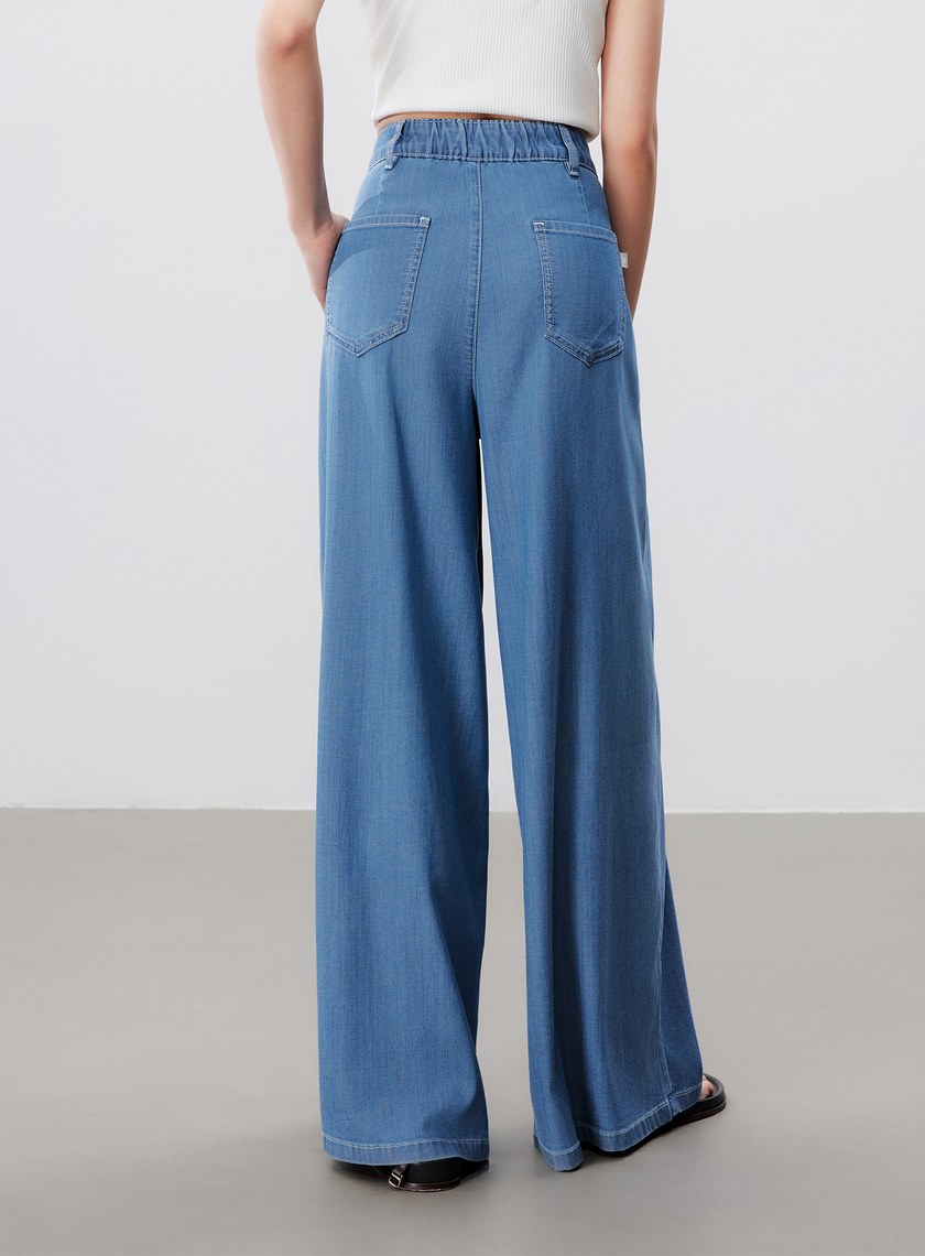 輕柔雲感環保牛仔寬褲