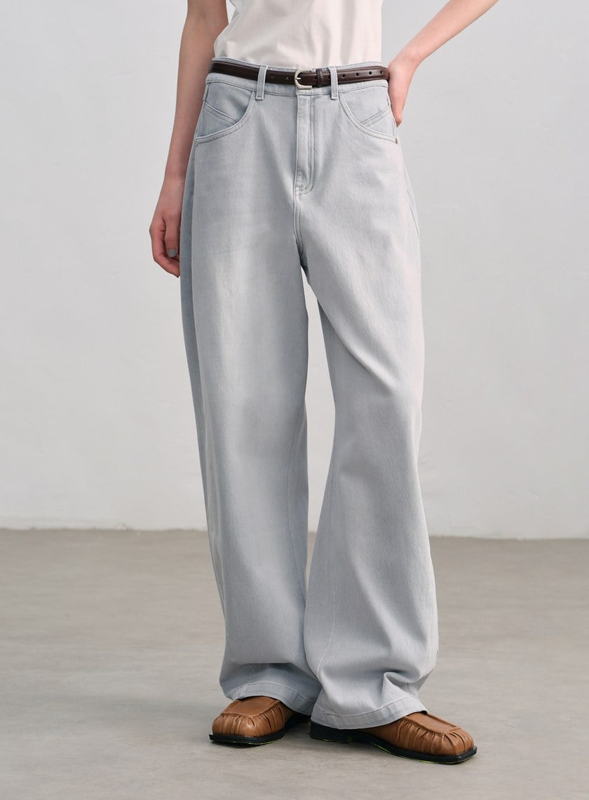 復古時髦牛仔彎刀褲