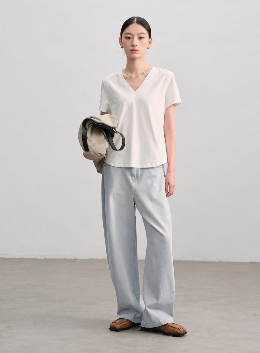 復古時髦牛仔彎刀褲