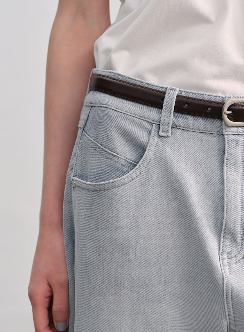 復古時髦牛仔彎刀褲