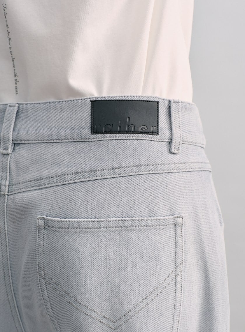 復古時髦牛仔彎刀褲