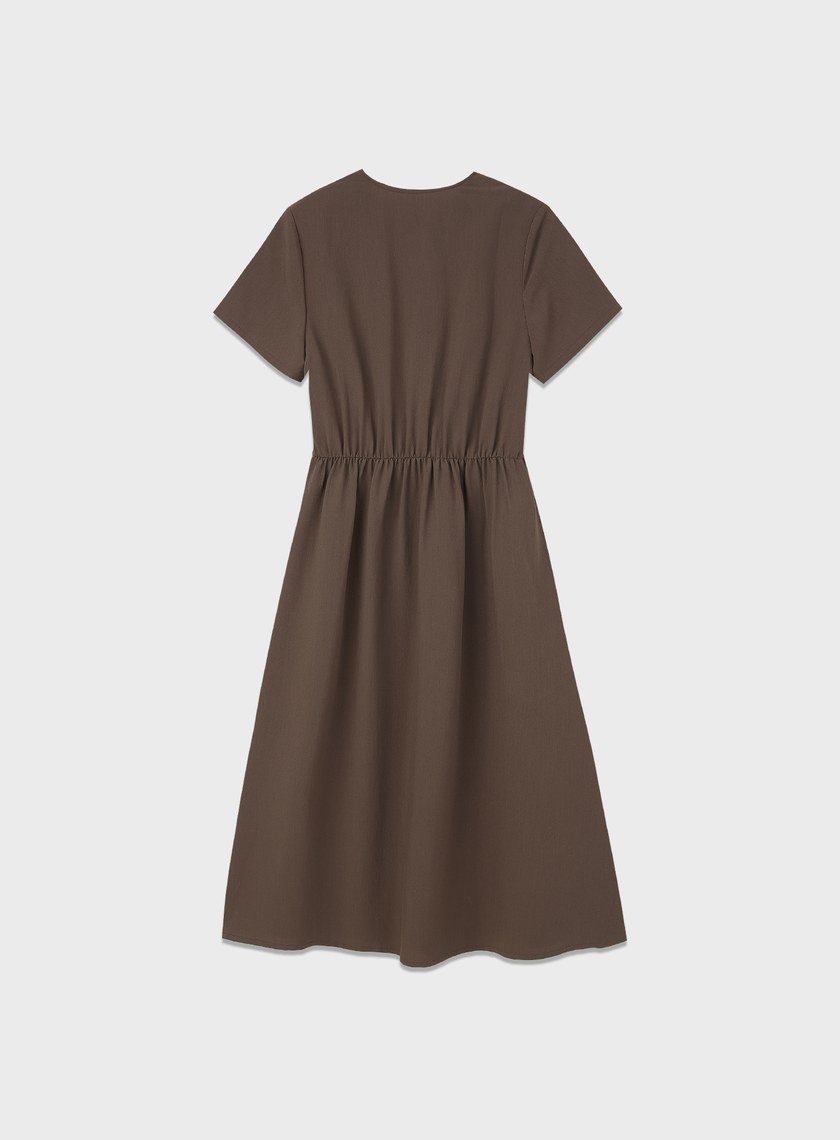 不對稱扭結收腰洋裝