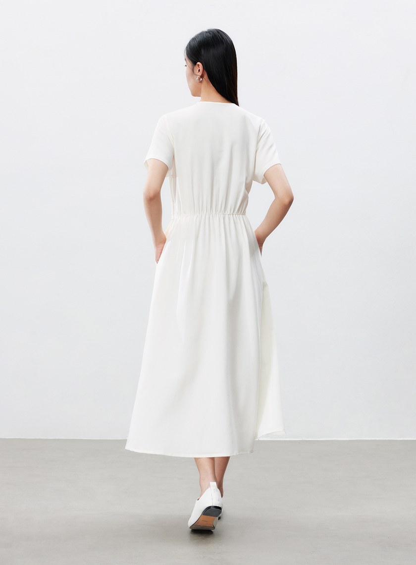 不對稱扭結收腰洋裝