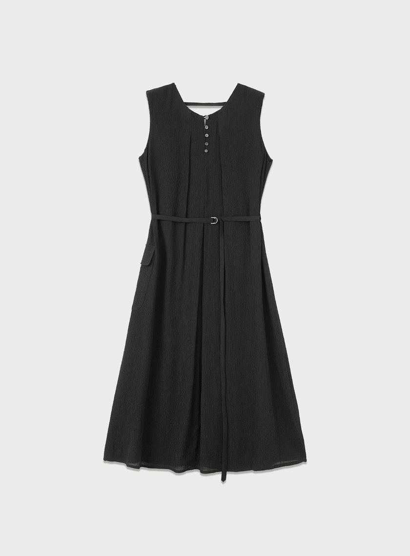 輕盈褶皺綁帶洋裝