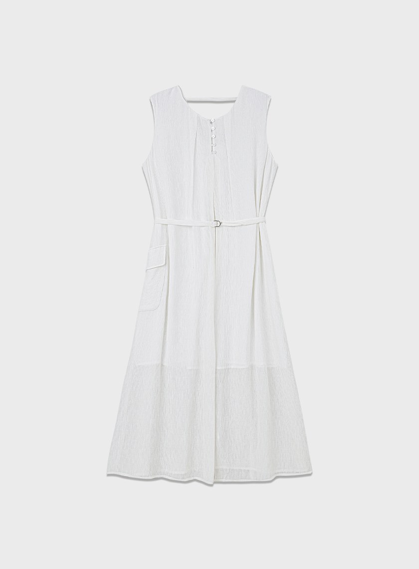 輕盈褶皺綁帶洋裝