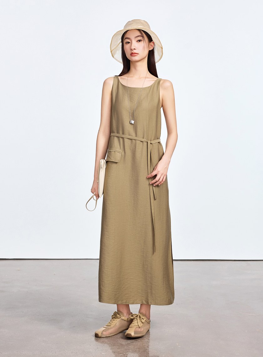 雲感天絲亞麻洋裝
