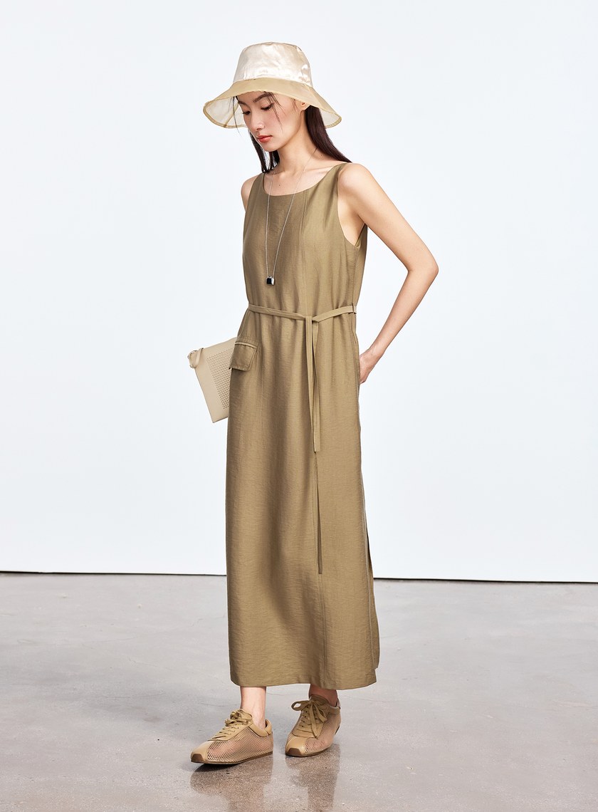 雲感天絲亞麻洋裝