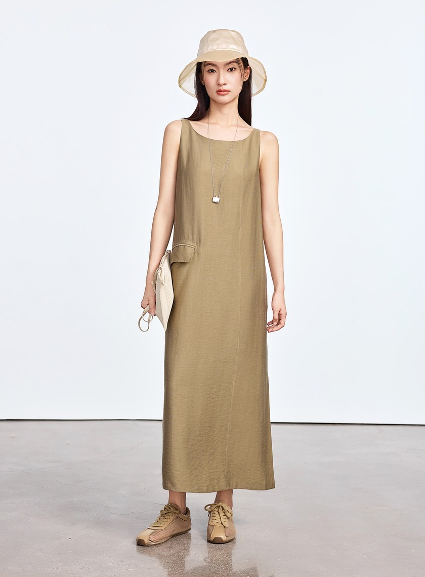 雲感天絲亞麻洋裝