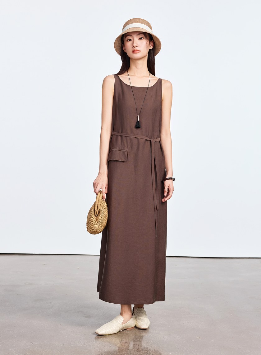 雲感天絲亞麻洋裝