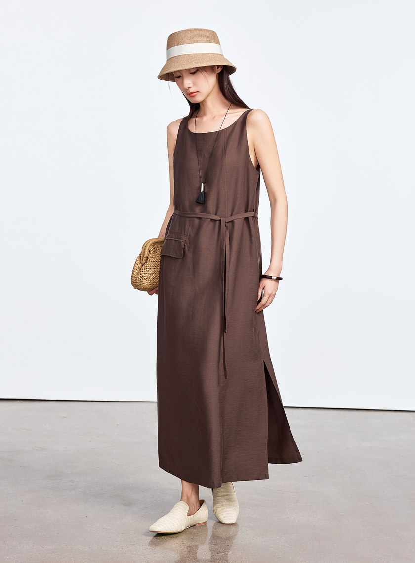 雲感天絲亞麻洋裝
