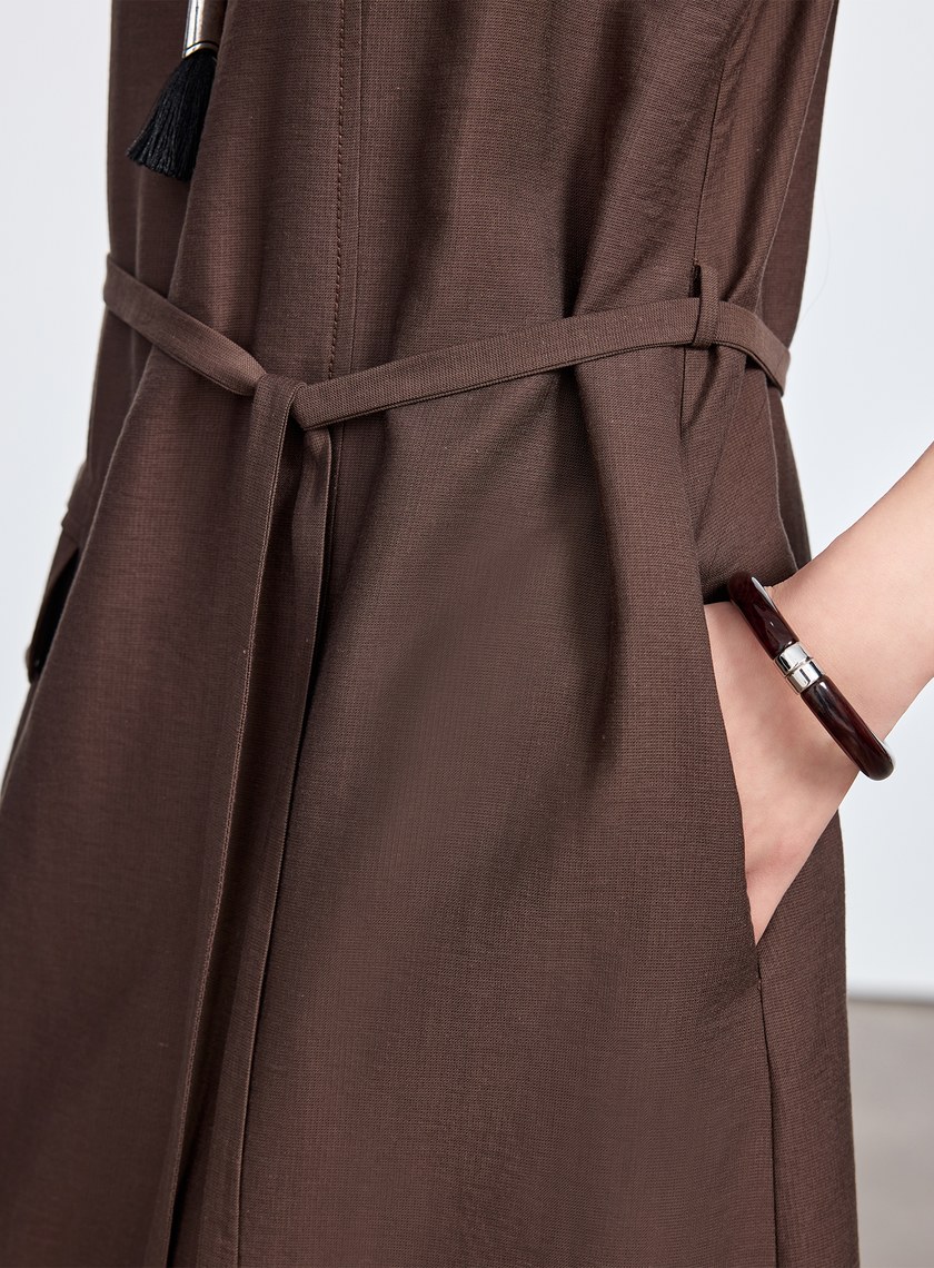 雲感天絲亞麻洋裝