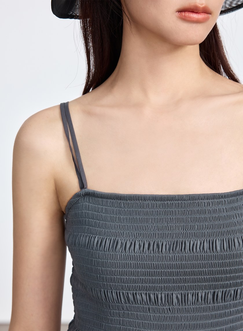 美背傘狀細肩帶洋裝