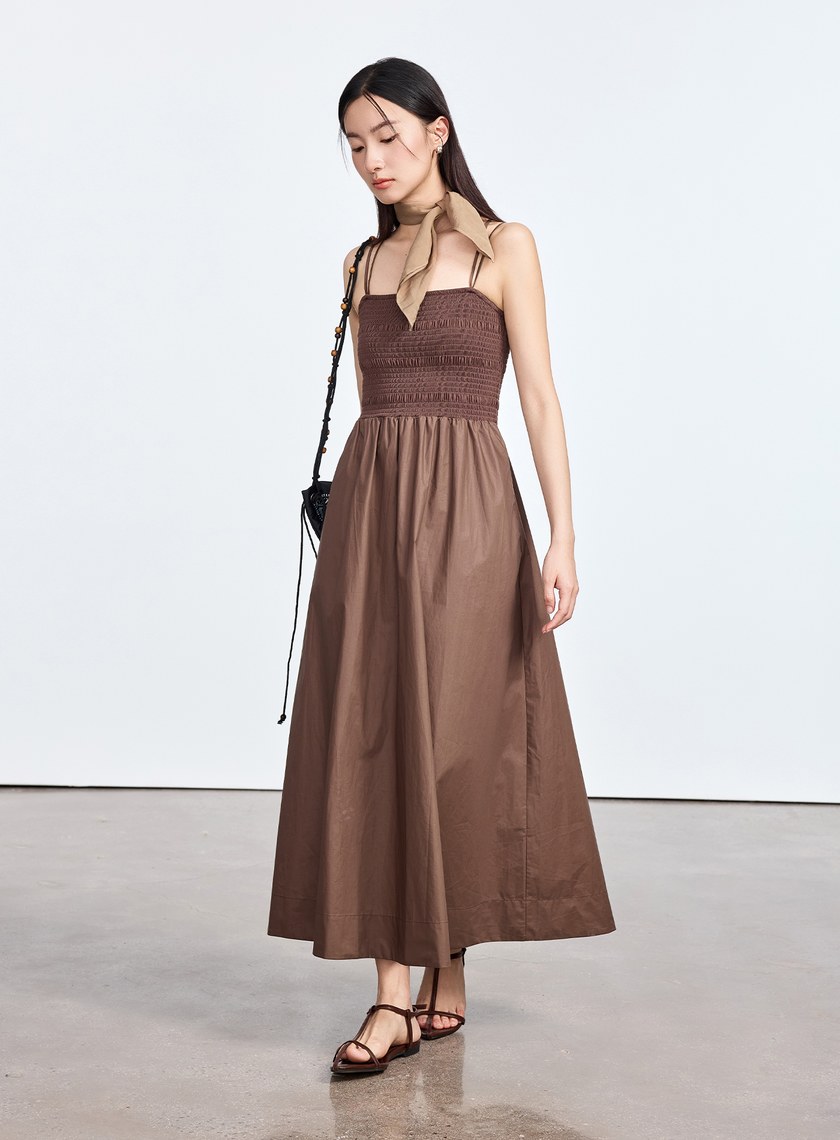 美背傘狀細肩帶洋裝