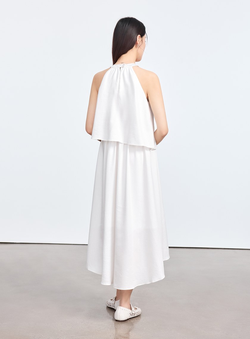 雲感天絲削肩Bra洋裝