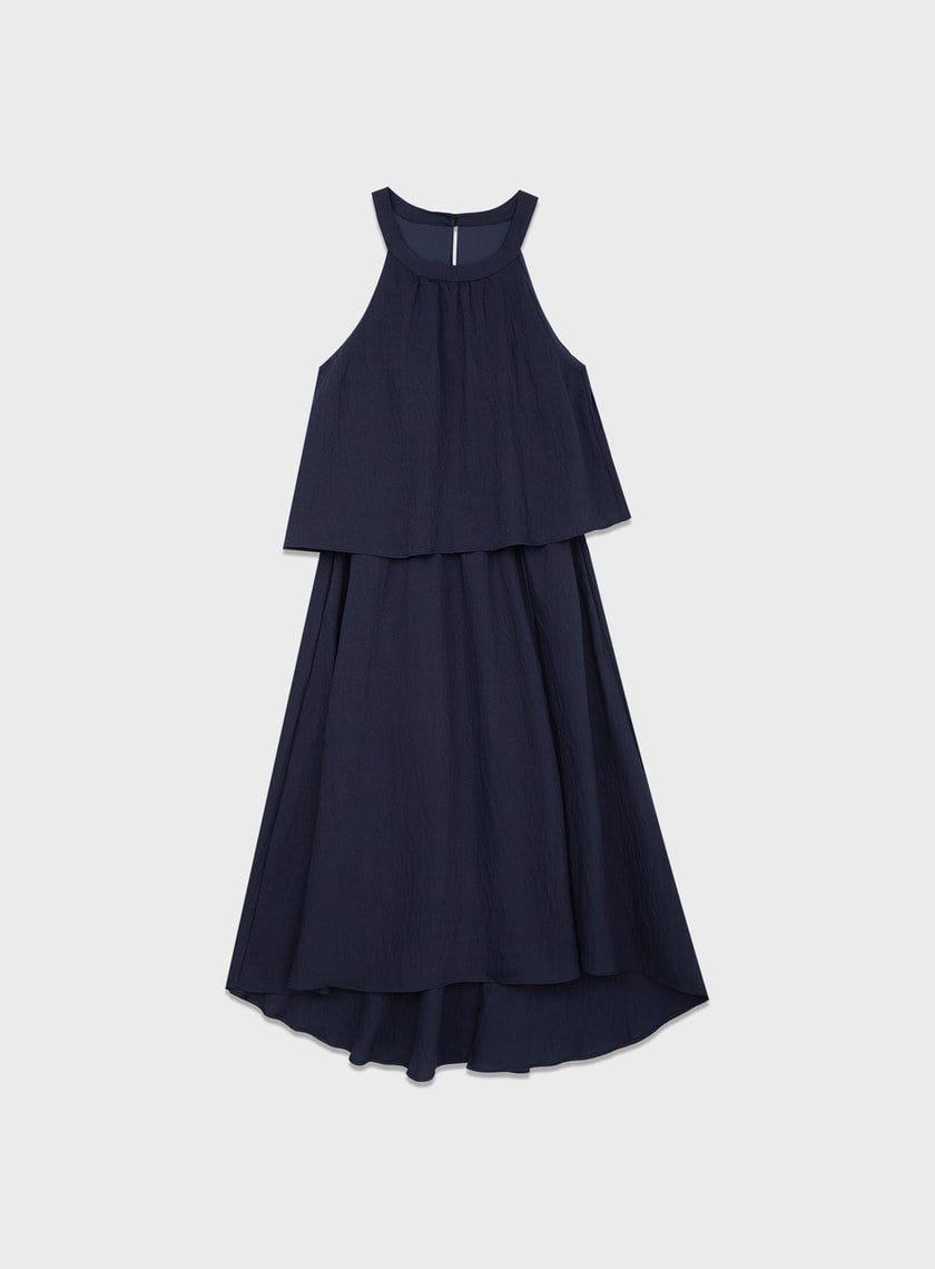 雲感天絲削肩Bra洋裝