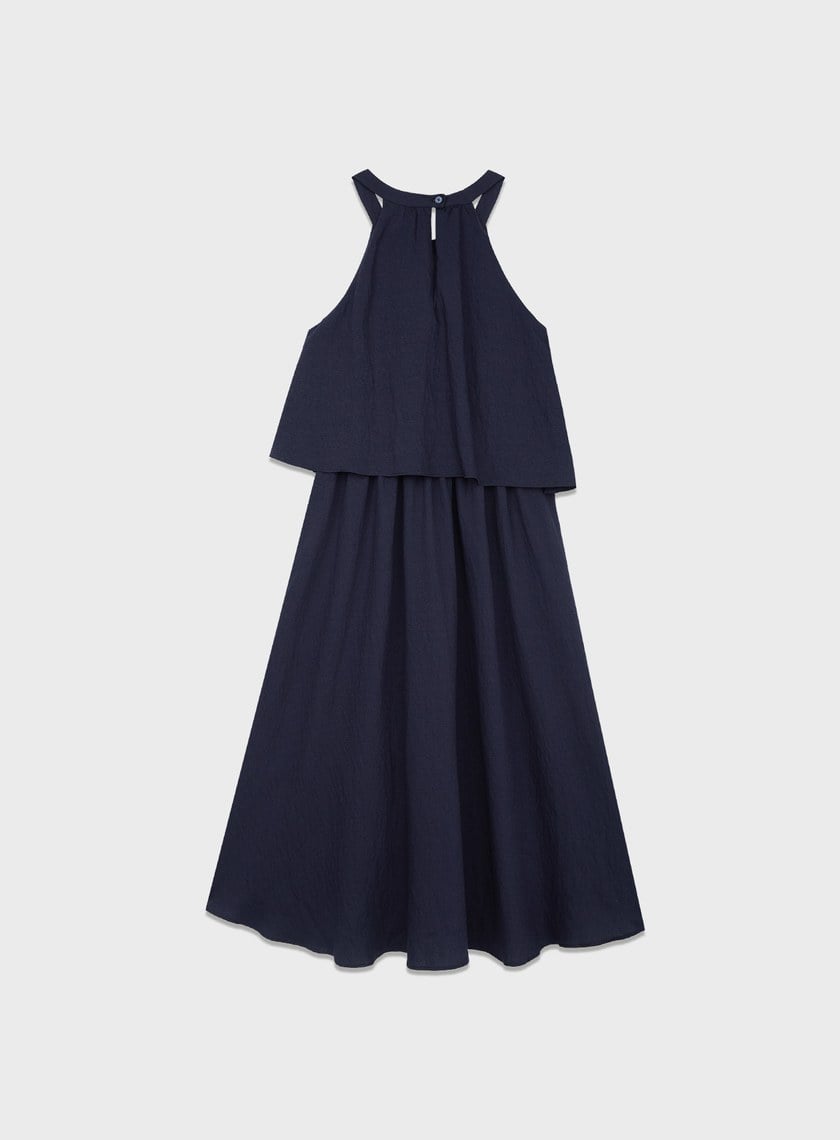 雲感天絲削肩Bra洋裝