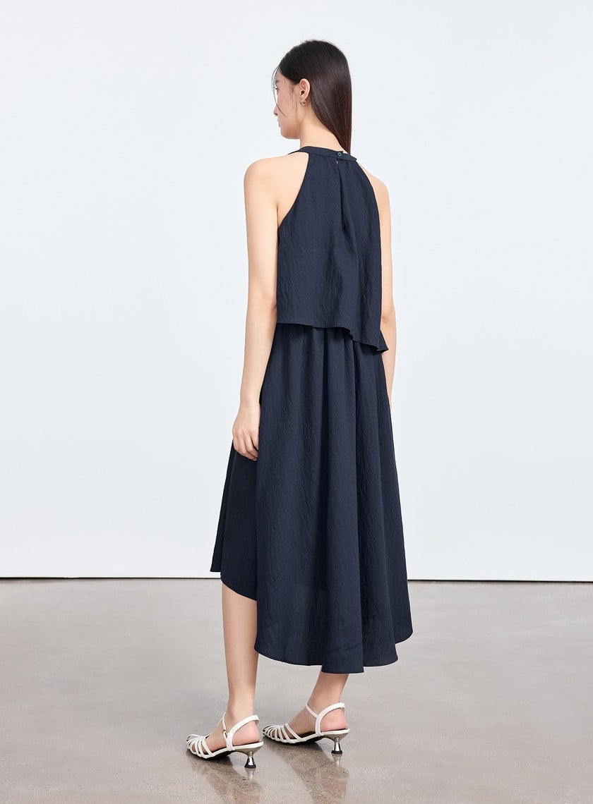 雲感天絲削肩Bra洋裝