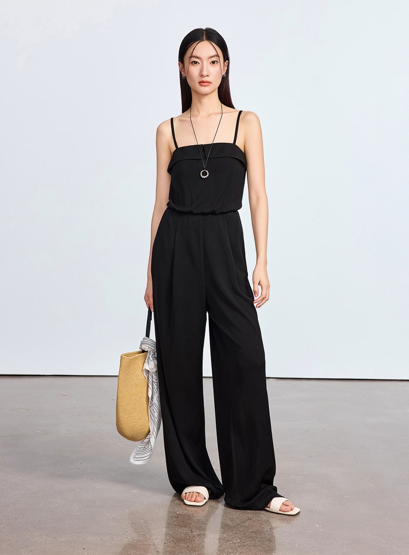 美背鏤空醋酸連身褲