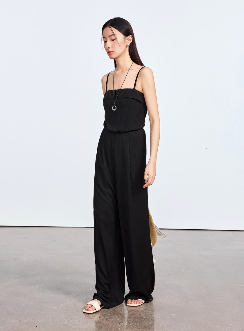 美背鏤空醋酸連身褲