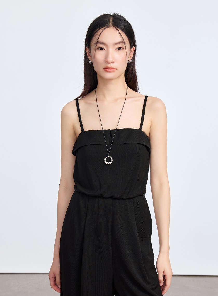 美背鏤空醋酸連身褲