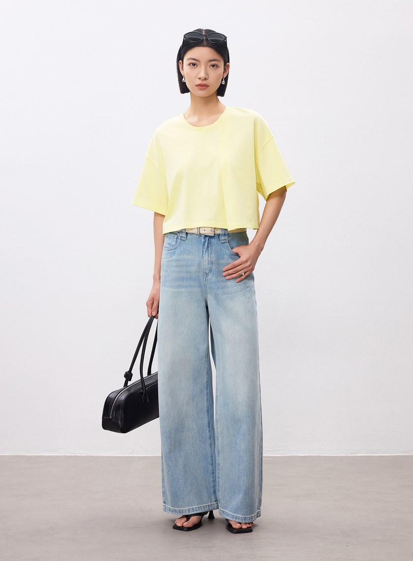 休閒涼感刺繡T恤