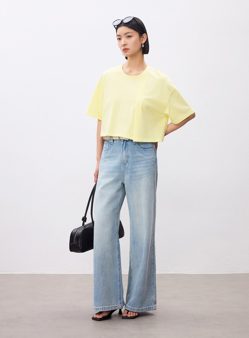 休閒涼感刺繡T恤