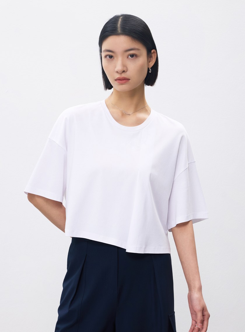 休閒涼感刺繡T恤