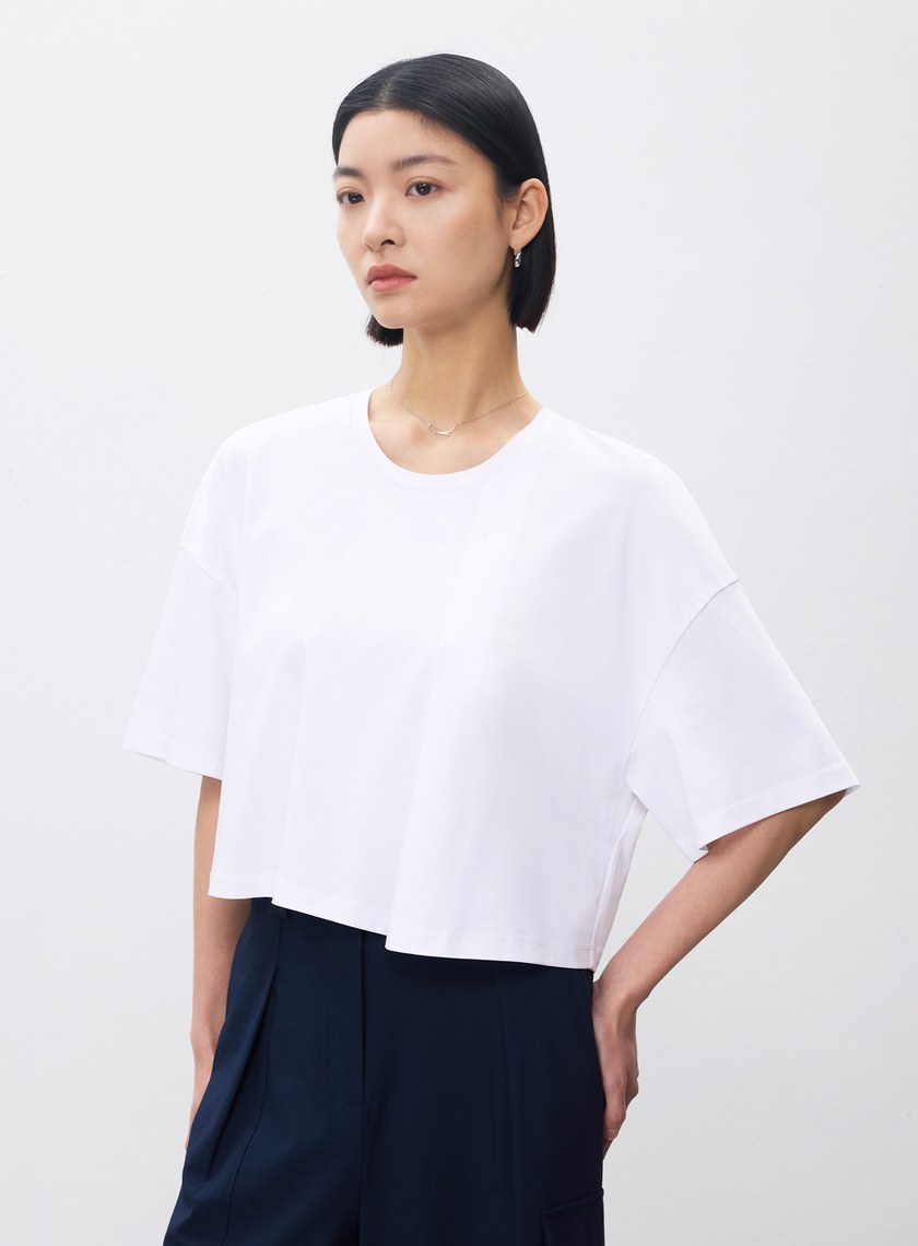 休閒涼感刺繡T恤