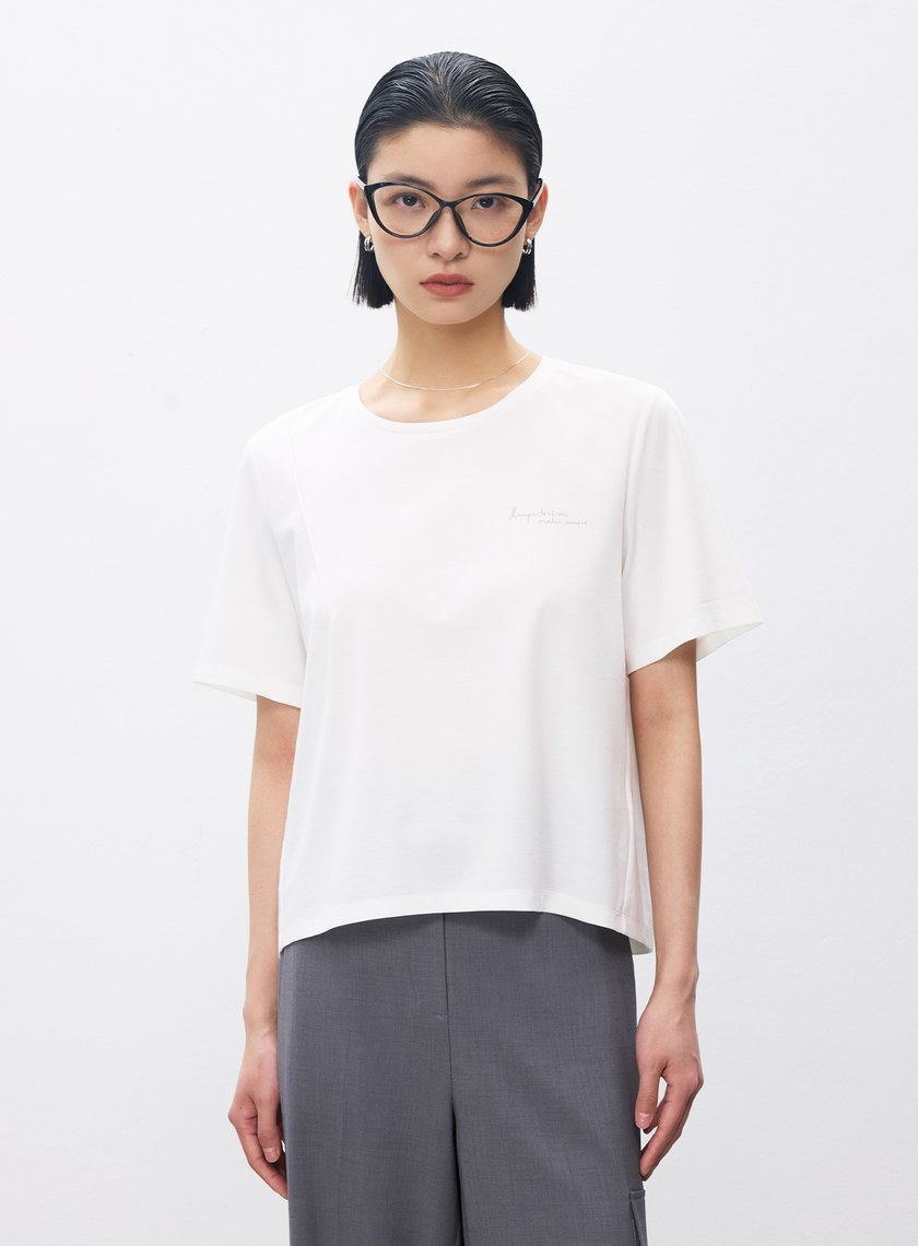 涼感天絲寬鬆印花T恤