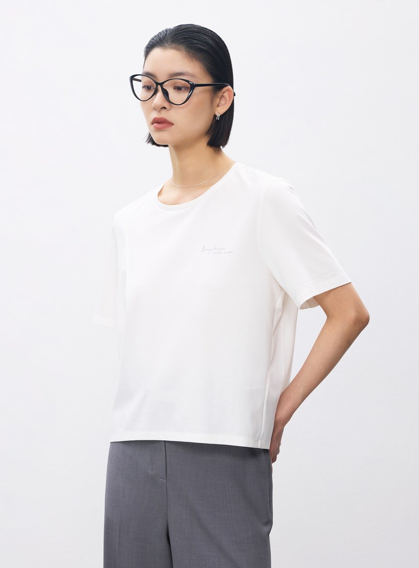 涼感天絲寬鬆印花T恤