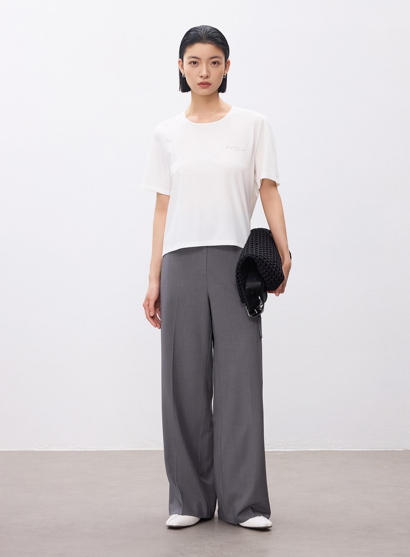 涼感天絲寬鬆印花T恤