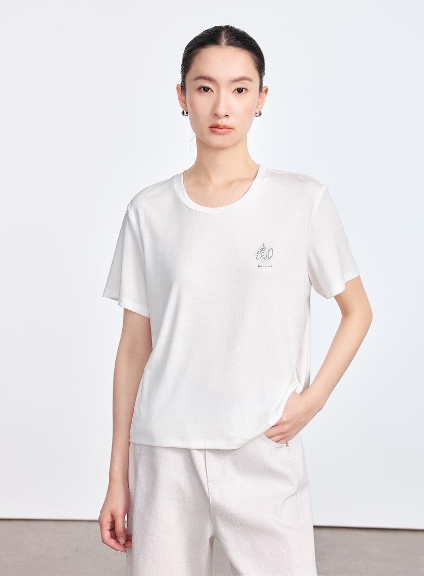 雲感印花T恤