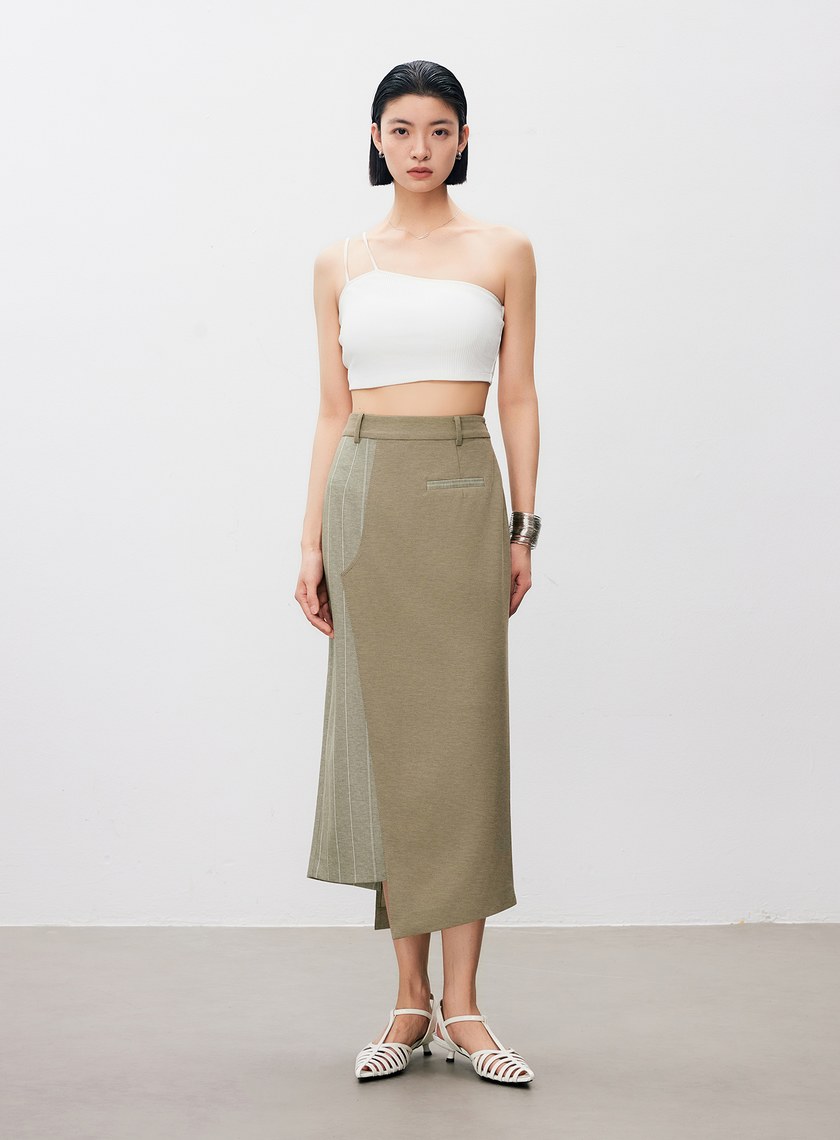 短版單肩帶彈性內搭Bra Top