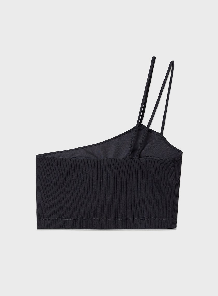 短版單肩帶彈性內搭Bra Top