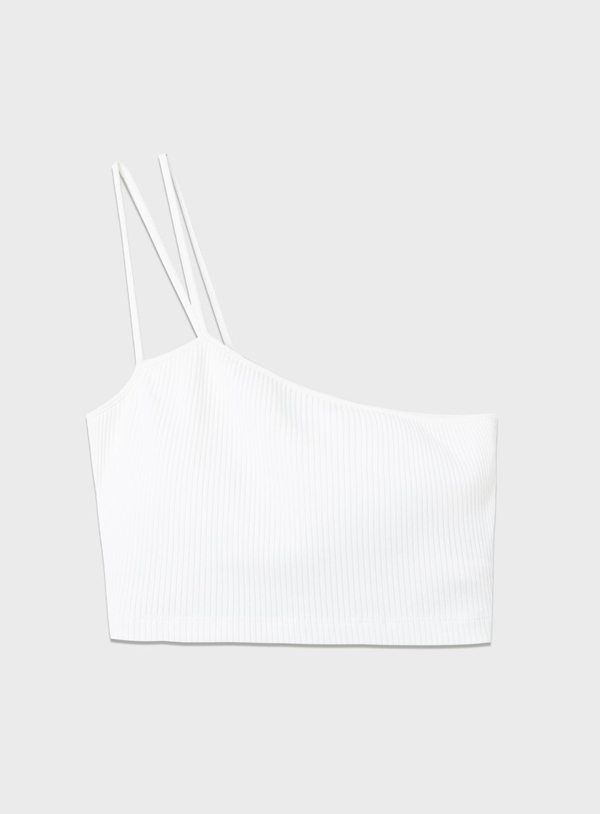 短版單肩帶彈性內搭Bra Top