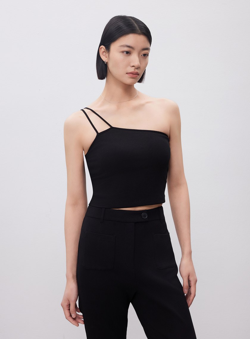 單肩帶彈性內搭Bra Top