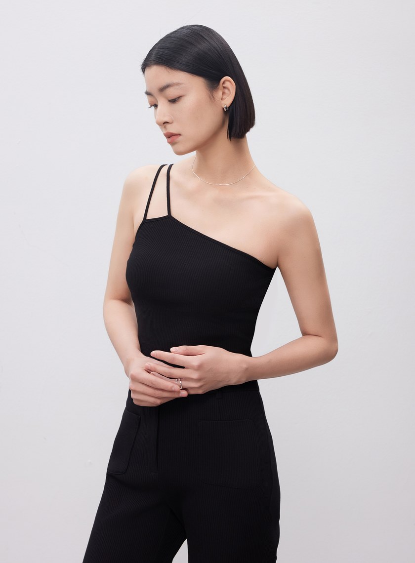 單肩帶彈性內搭Bra Top