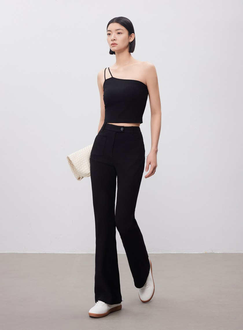 單肩帶彈性內搭Bra Top