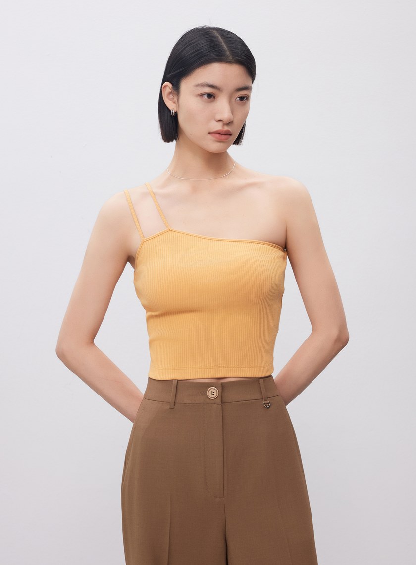 單肩帶彈性內搭Bra Top