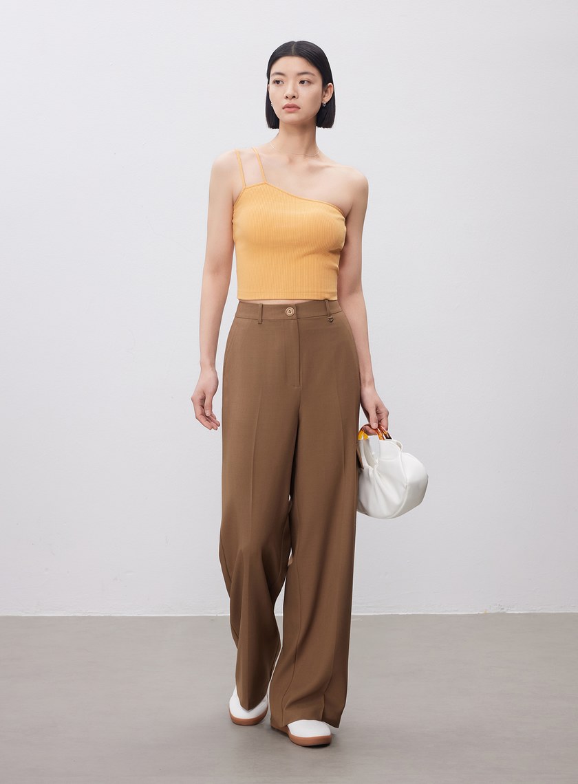 單肩帶彈性內搭Bra Top