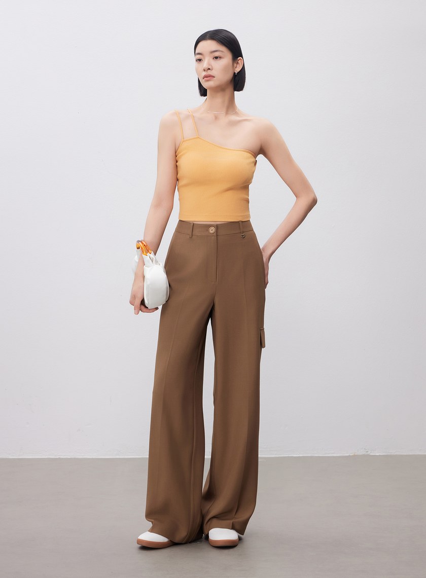 單肩帶彈性內搭Bra Top