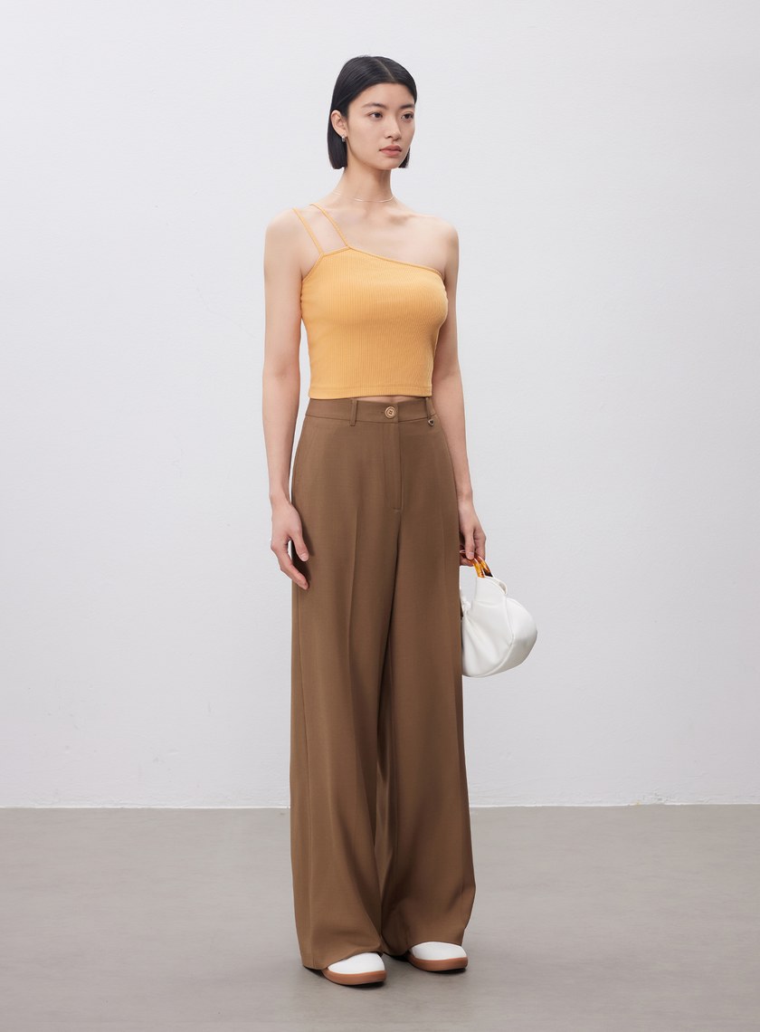 單肩帶彈性內搭Bra Top