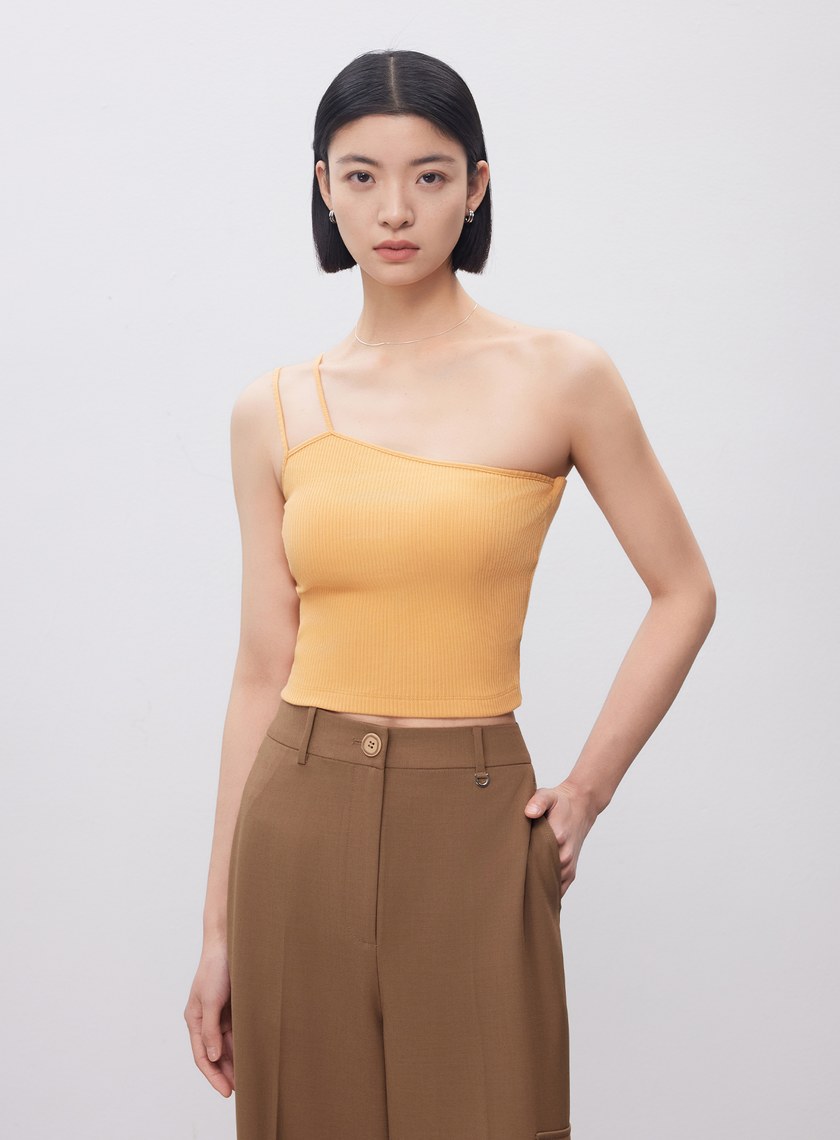 單肩帶彈性內搭Bra Top