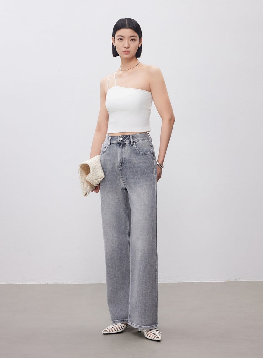 單肩帶彈性內搭Bra Top