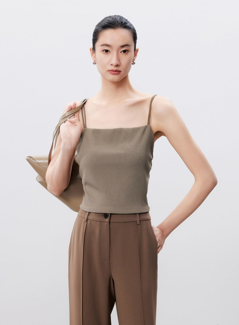 雙肩帶美背坑條BRA背心