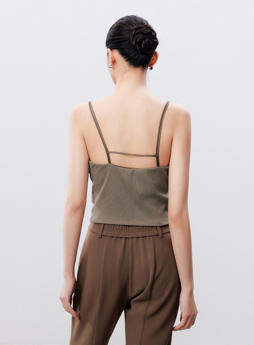 雙肩帶美背坑條BRA背心