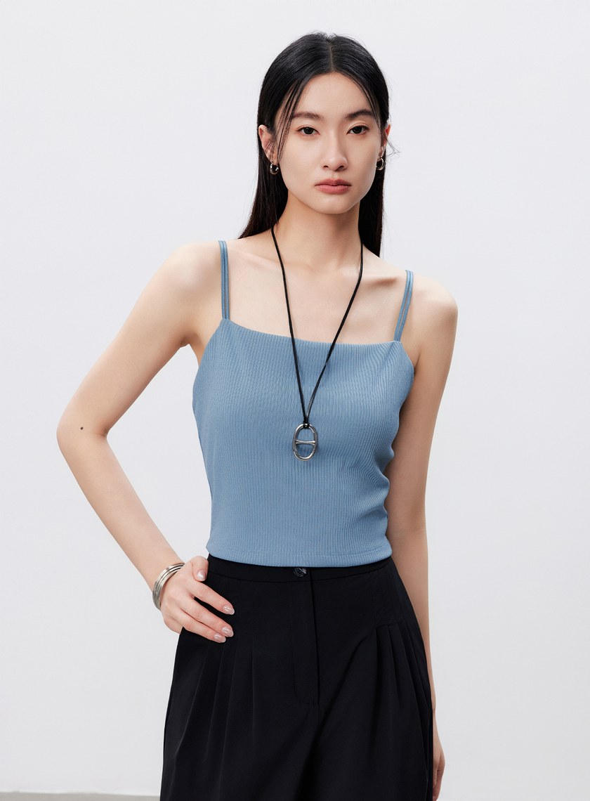 雙肩帶美背坑條BRA背心