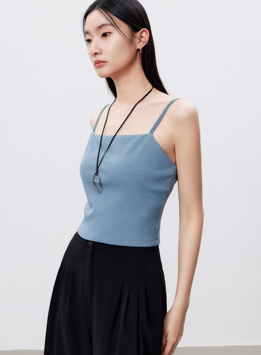 雙肩帶美背坑條BRA背心