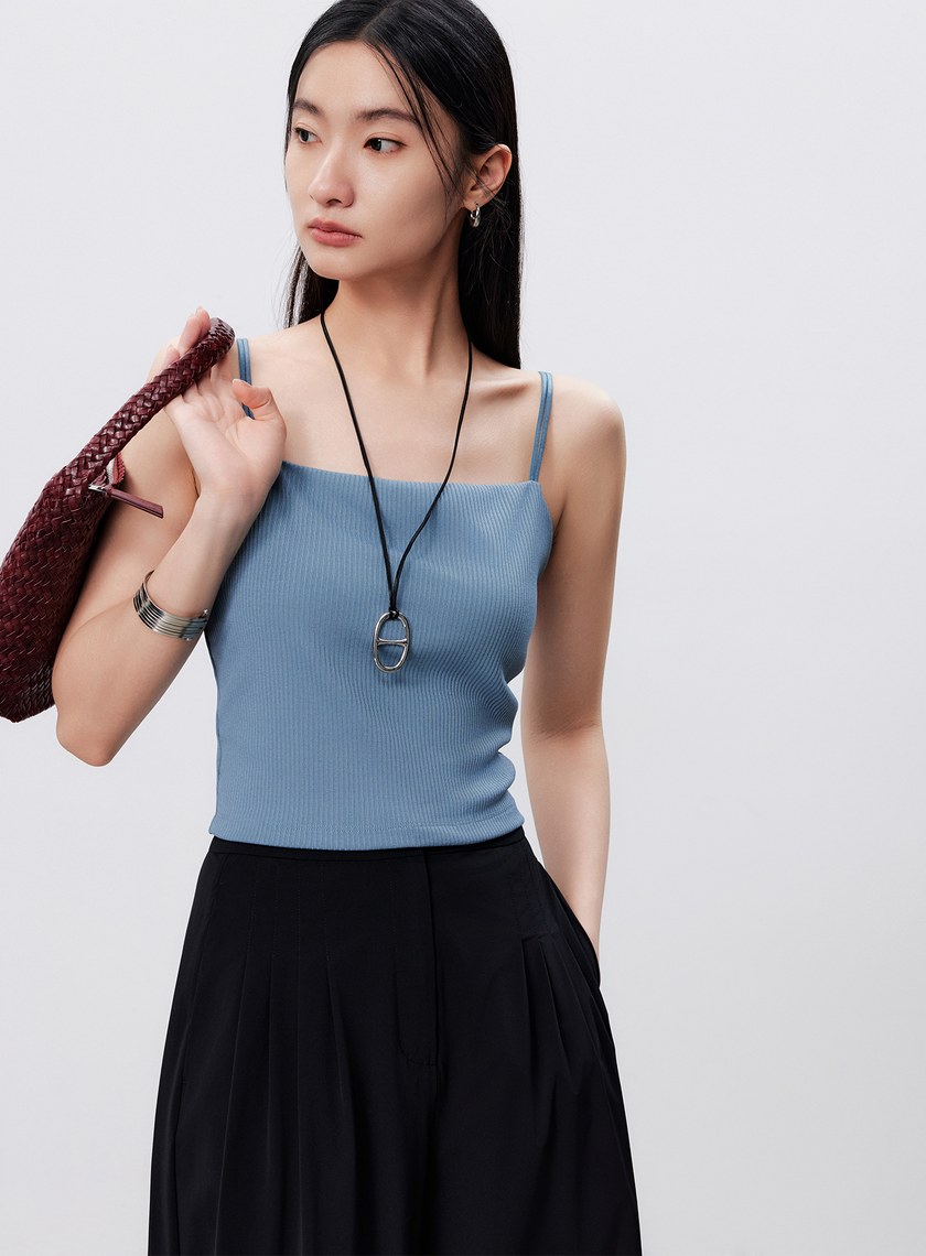 雙肩帶美背坑條BRA背心