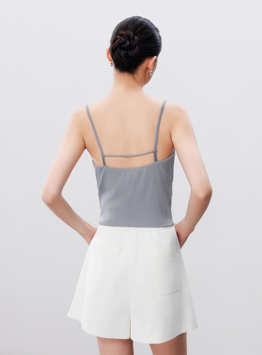 雙肩帶美背坑條BRA背心